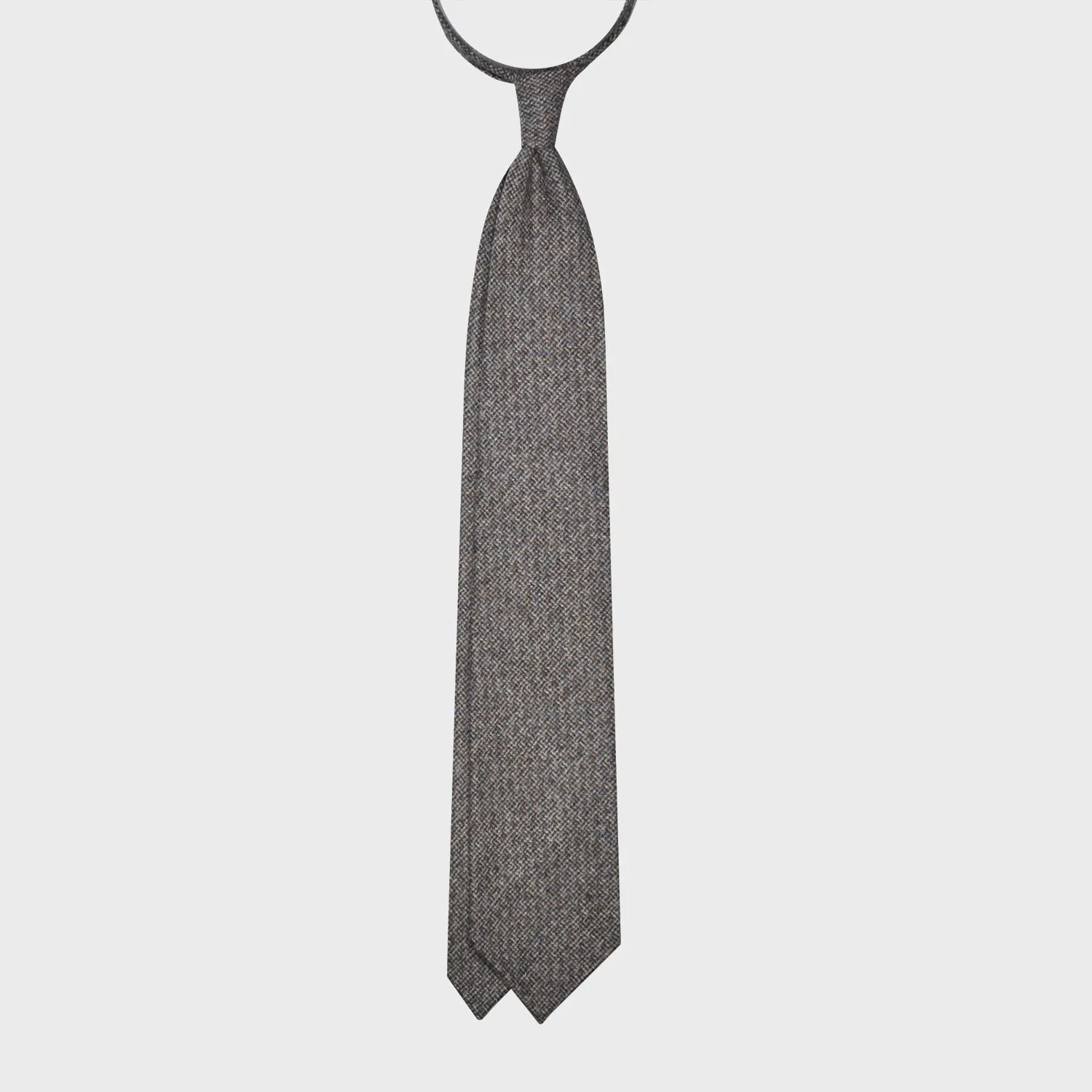 F.Marino Wool Tie 3 Folds Canvas Greige