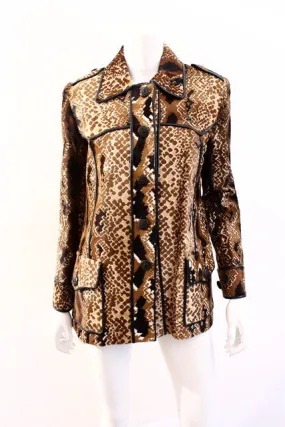 FORTUNA VALENTINO Snake Print Calf Hair Coat