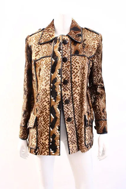 FORTUNA VALENTINO Snake Print Calf Hair Coat