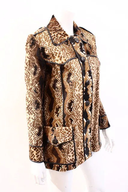 FORTUNA VALENTINO Snake Print Calf Hair Coat