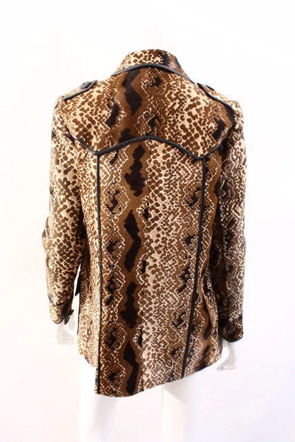 FORTUNA VALENTINO Snake Print Calf Hair Coat