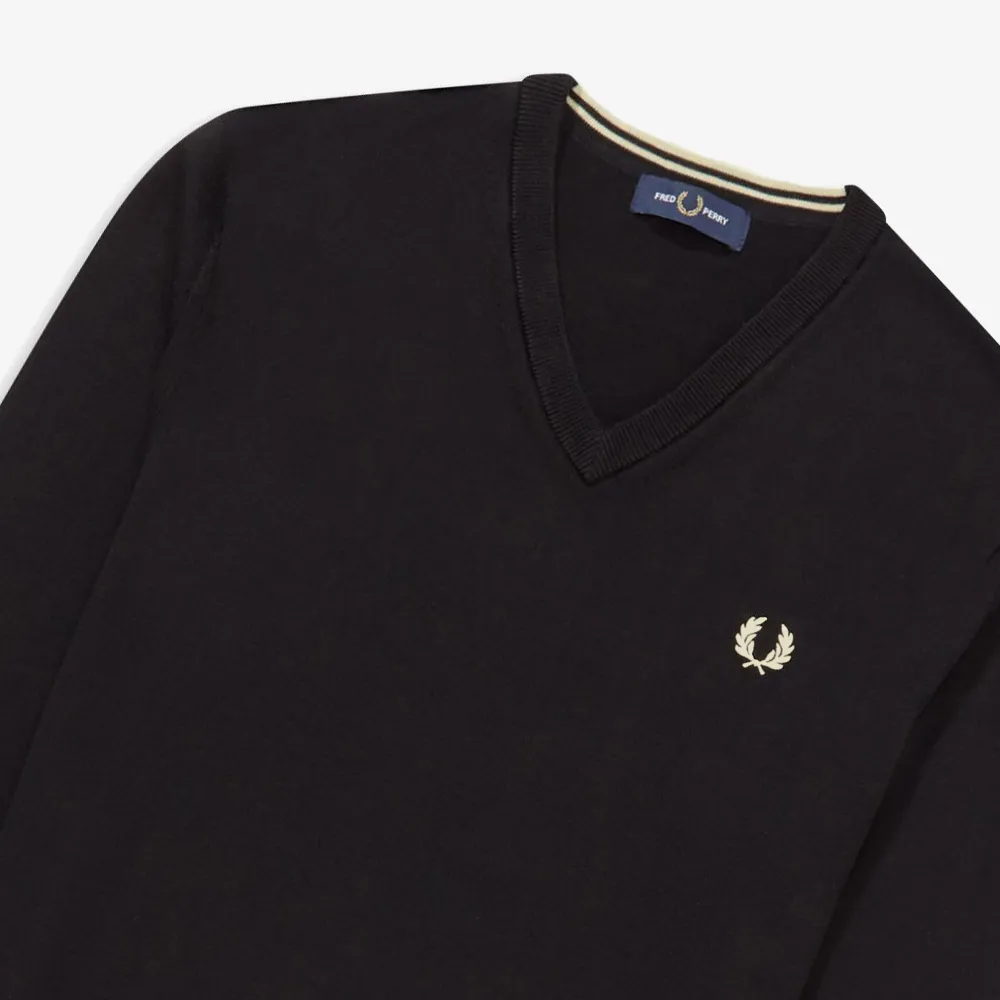 FRED PERRY  |Unisex Wool Street Style V-Neck Long Sleeves Plain Cotton