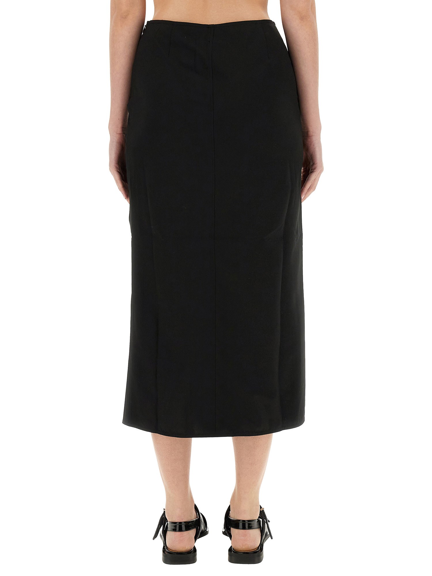 GANNI    DRAPED LONGUETTE SKIRT