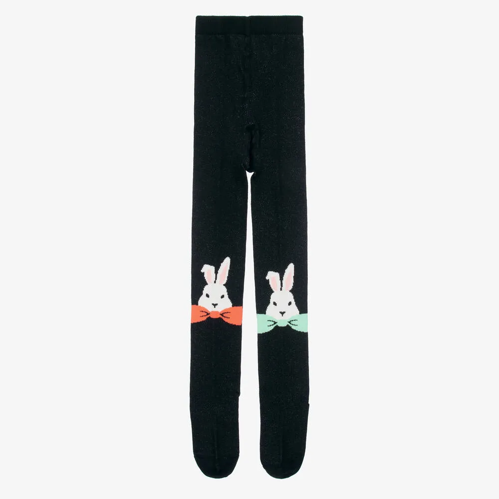 Girls Black Rabbit Tights