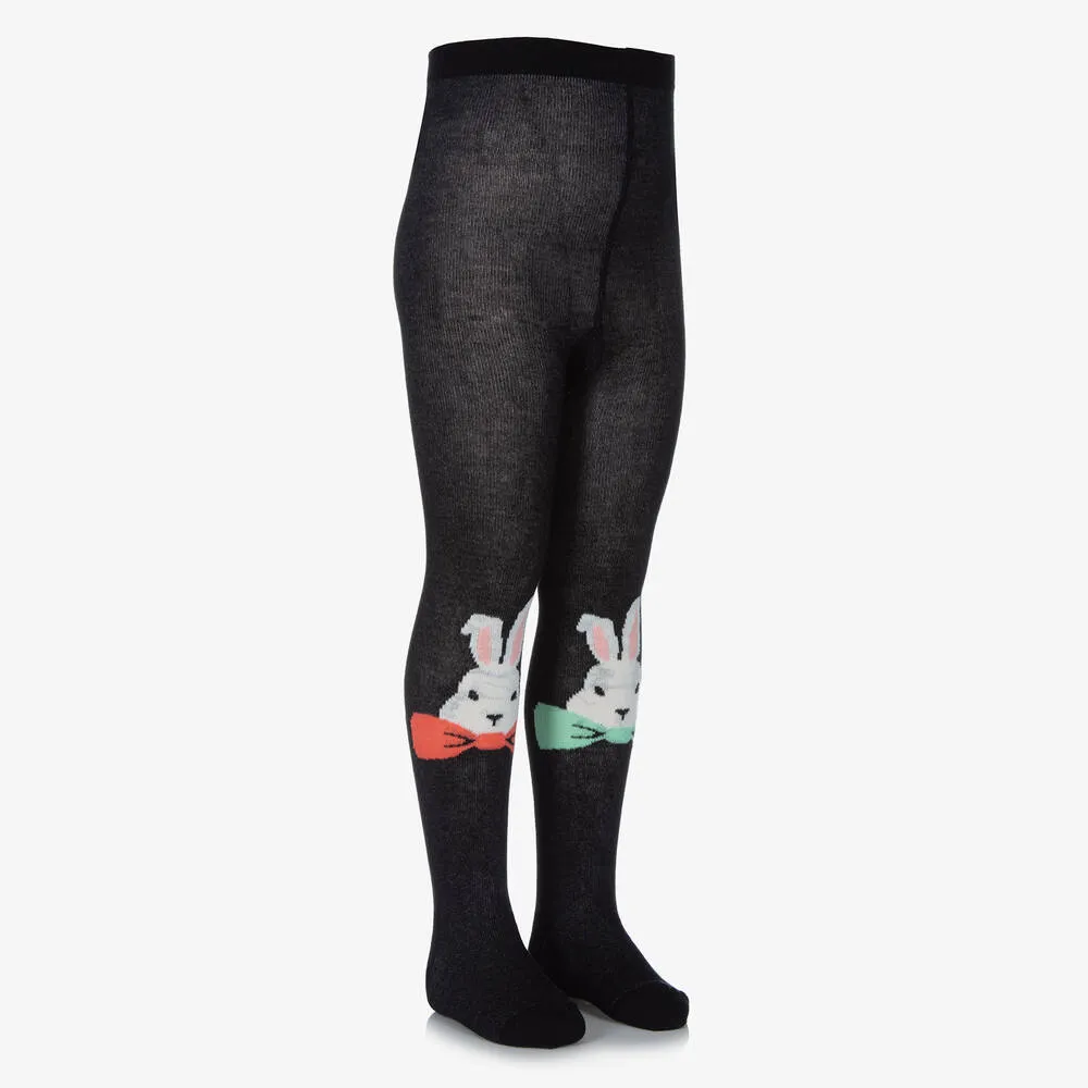 Girls Black Rabbit Tights