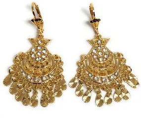 Gold Plated Chandelier Earrings Aretes Folklorico