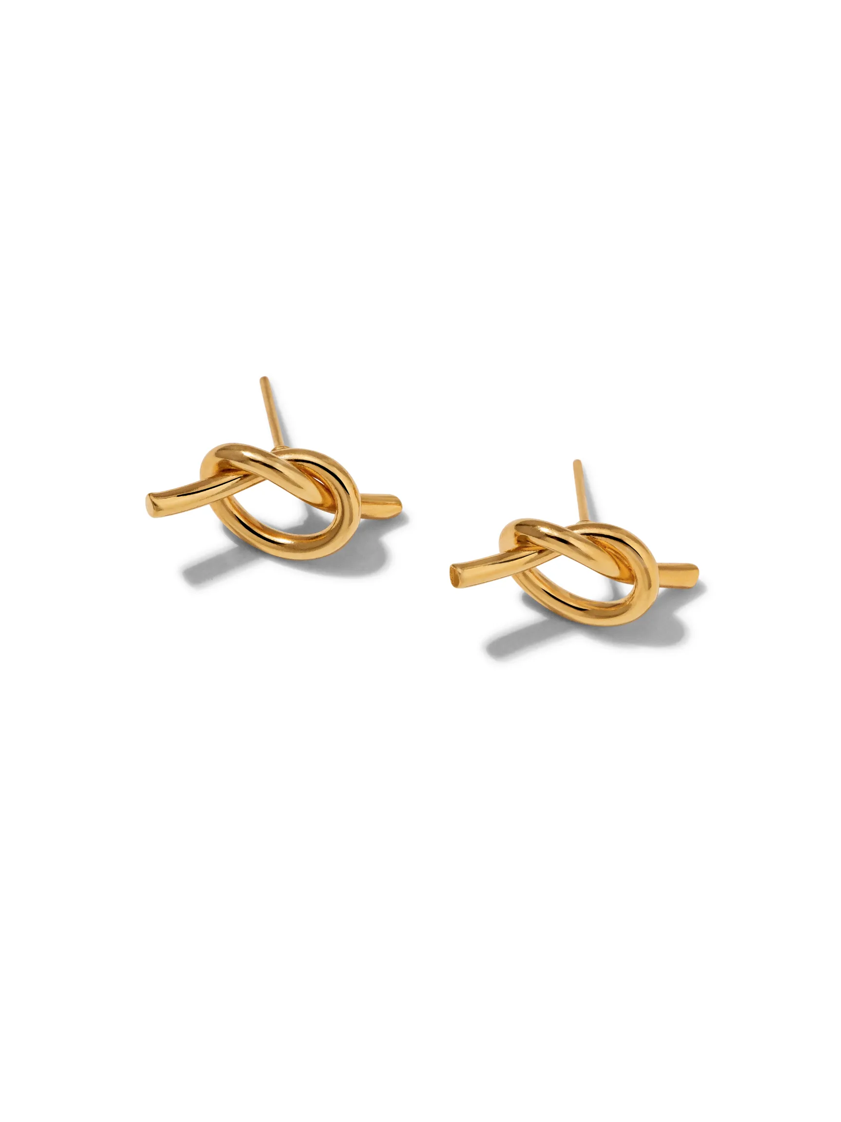 Gold Why Knot Stud Earrings