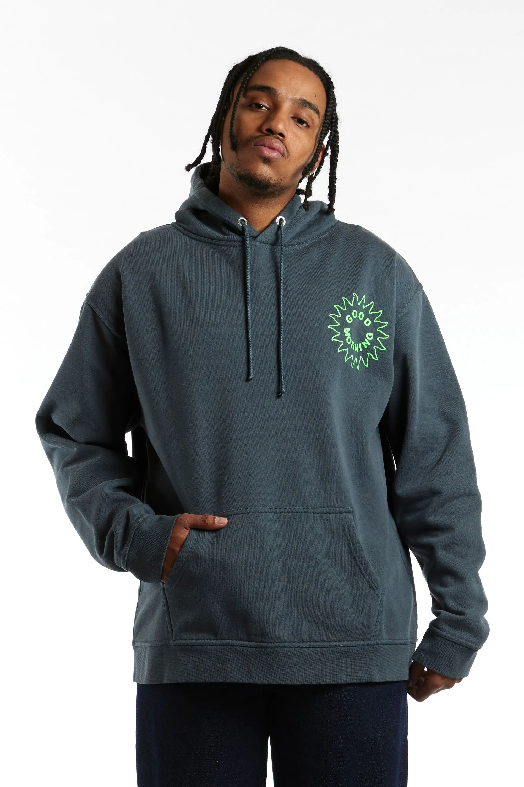 GOOD MORNING TAPES - SUN LOGO FLEECE PULLOVER HOOD