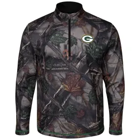 Green Bay Packers Majestic Woods Men's 1/2 Zip Camouflage Sweatshirt