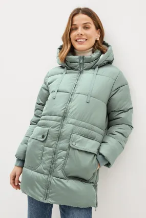 Green Puffer Coat