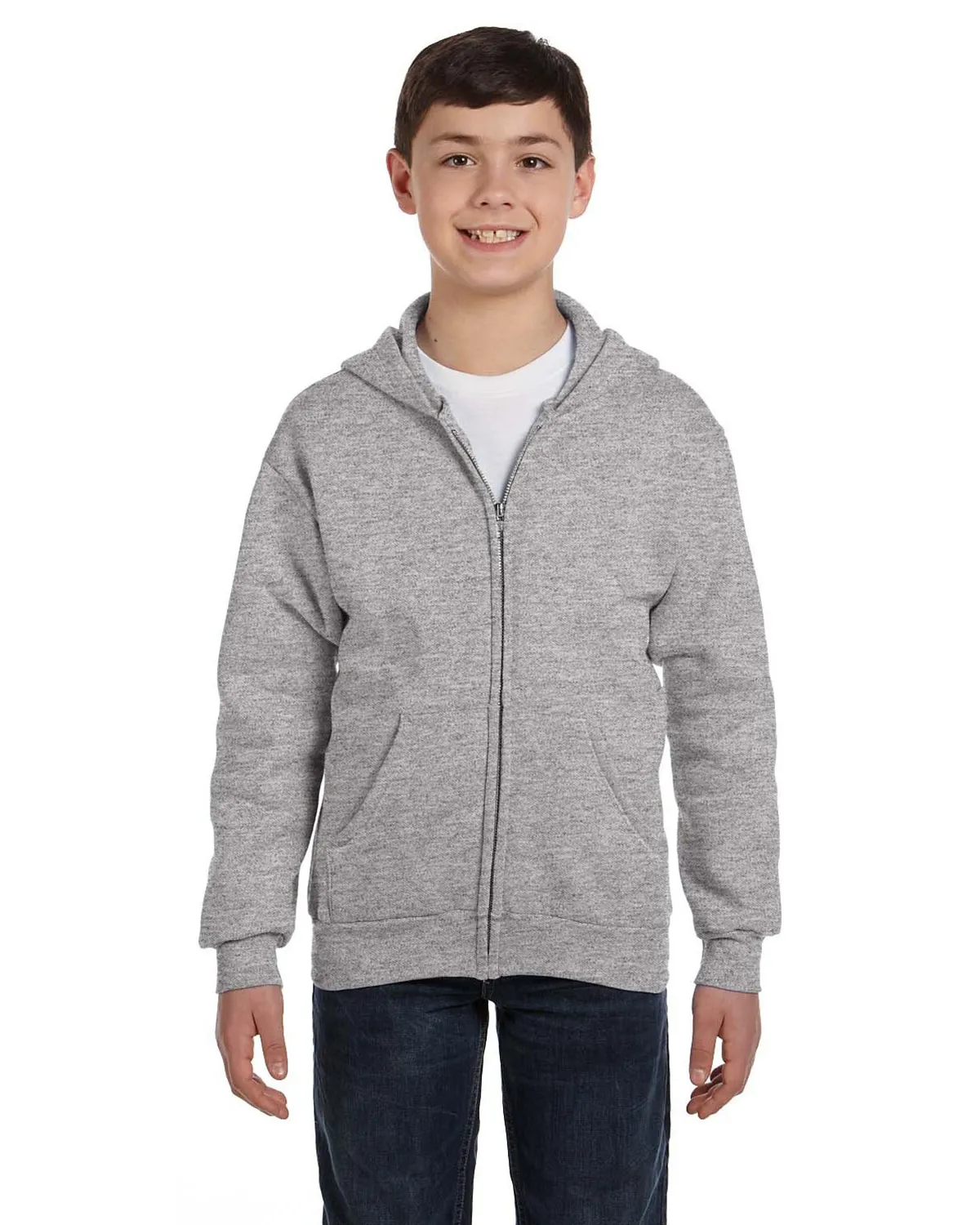 Hanes P480 Boys 7.8 Oz. Comfort Blend Eco Smart 50/50 Full-Zip Hood