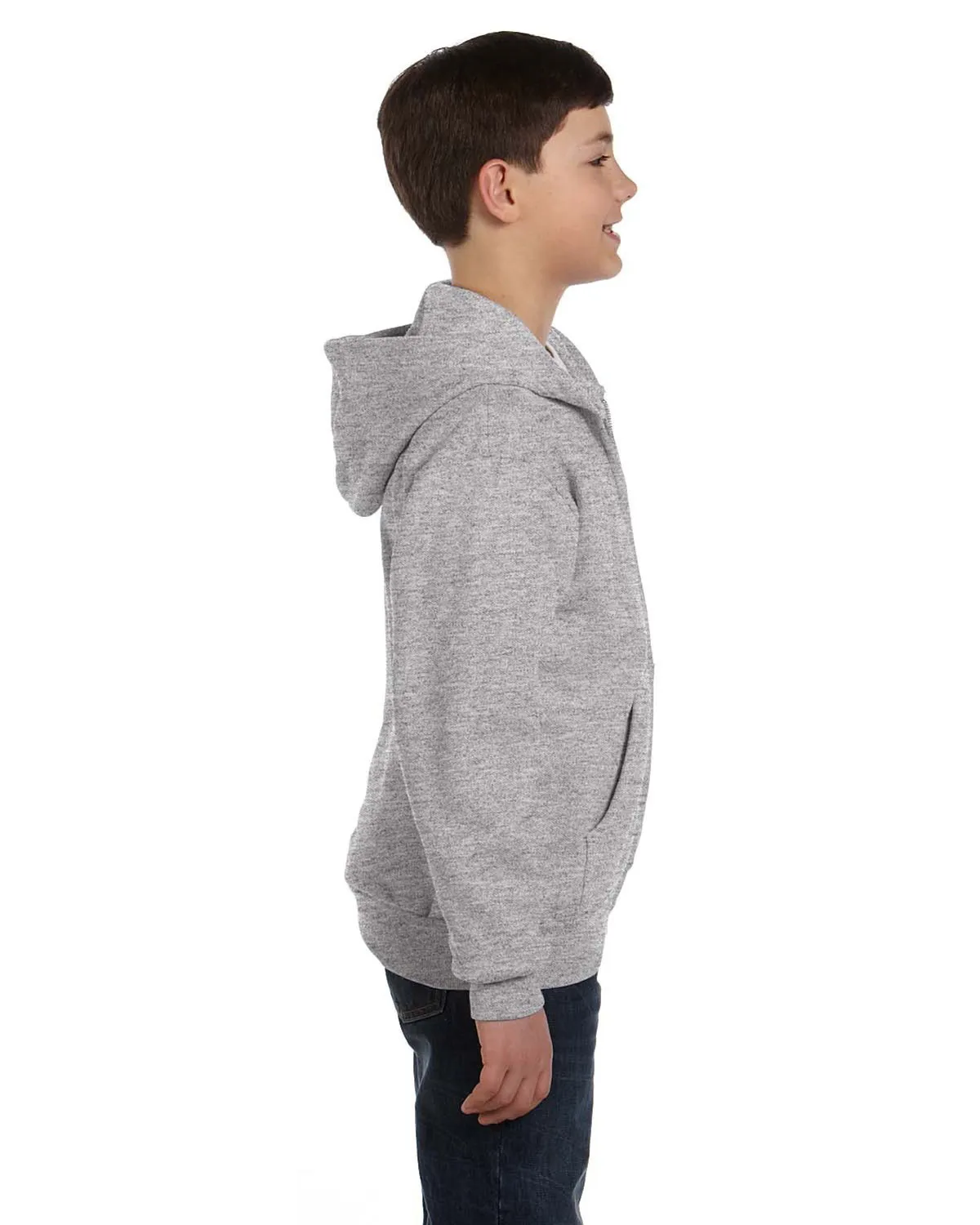 Hanes P480 Boys 7.8 Oz. Comfort Blend Eco Smart 50/50 Full-Zip Hood