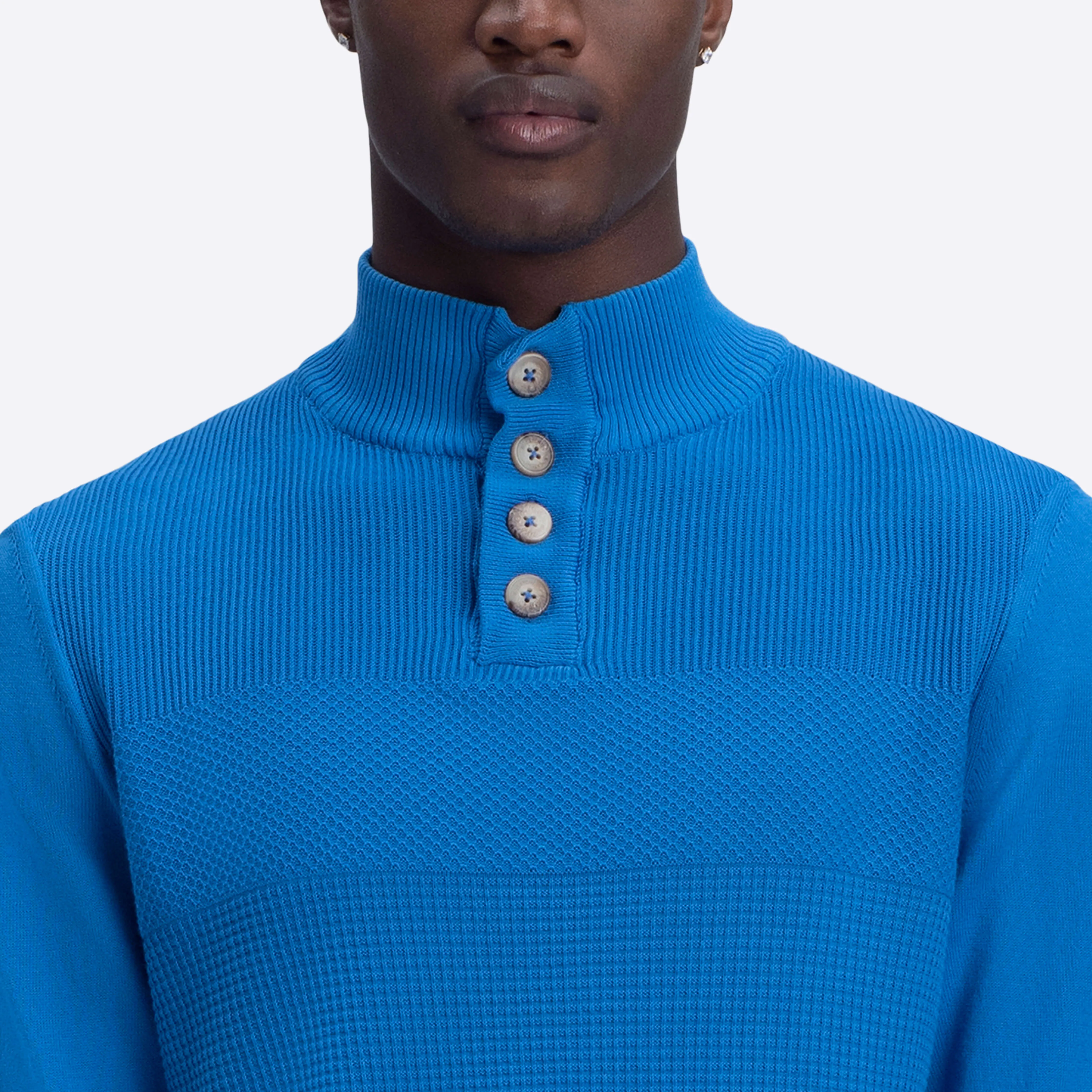 Honeycomb Mock Neck Sweater