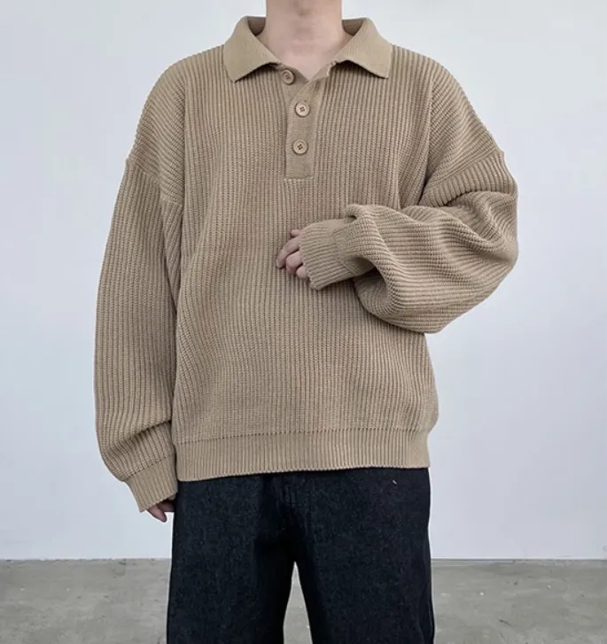 HUE  |Unisex Street Style Plain Oversized Sweaters