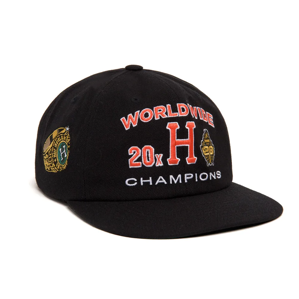 HUF 20TH ANNIVERSARY SNAPBACK HAT // BLACK