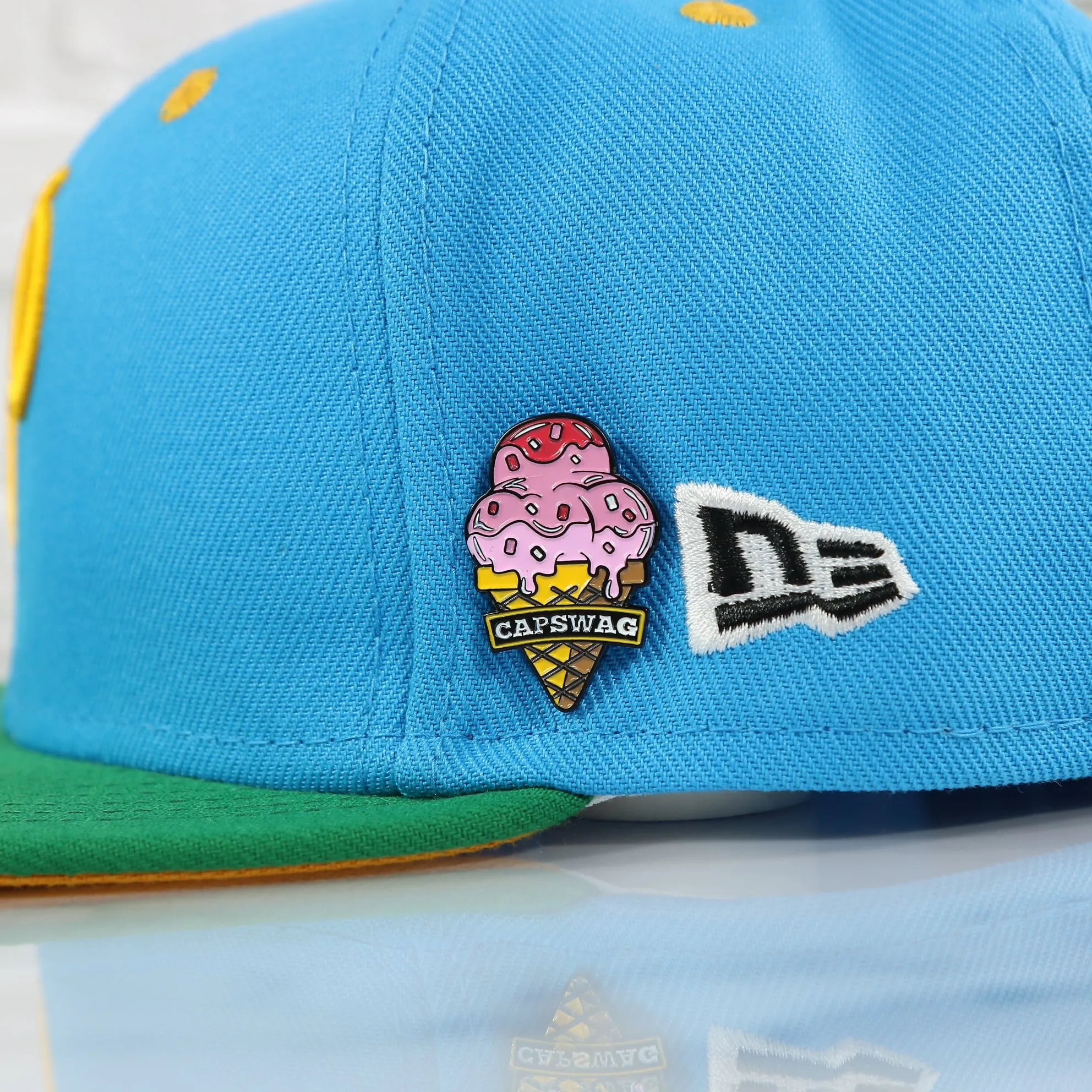 Ice Cream Cone Fitted Cap Pin | Enamel Pin for Side Patch Fitted Hat