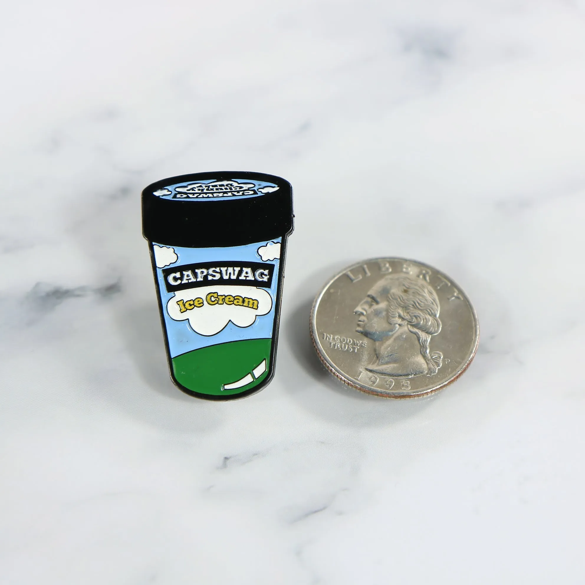 Ice Cream Pint Fitted Cap Pin | Enamel Pin for Side Patch Fitted Hat