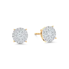 Illusion Diamond Round Cut Stud Earrings