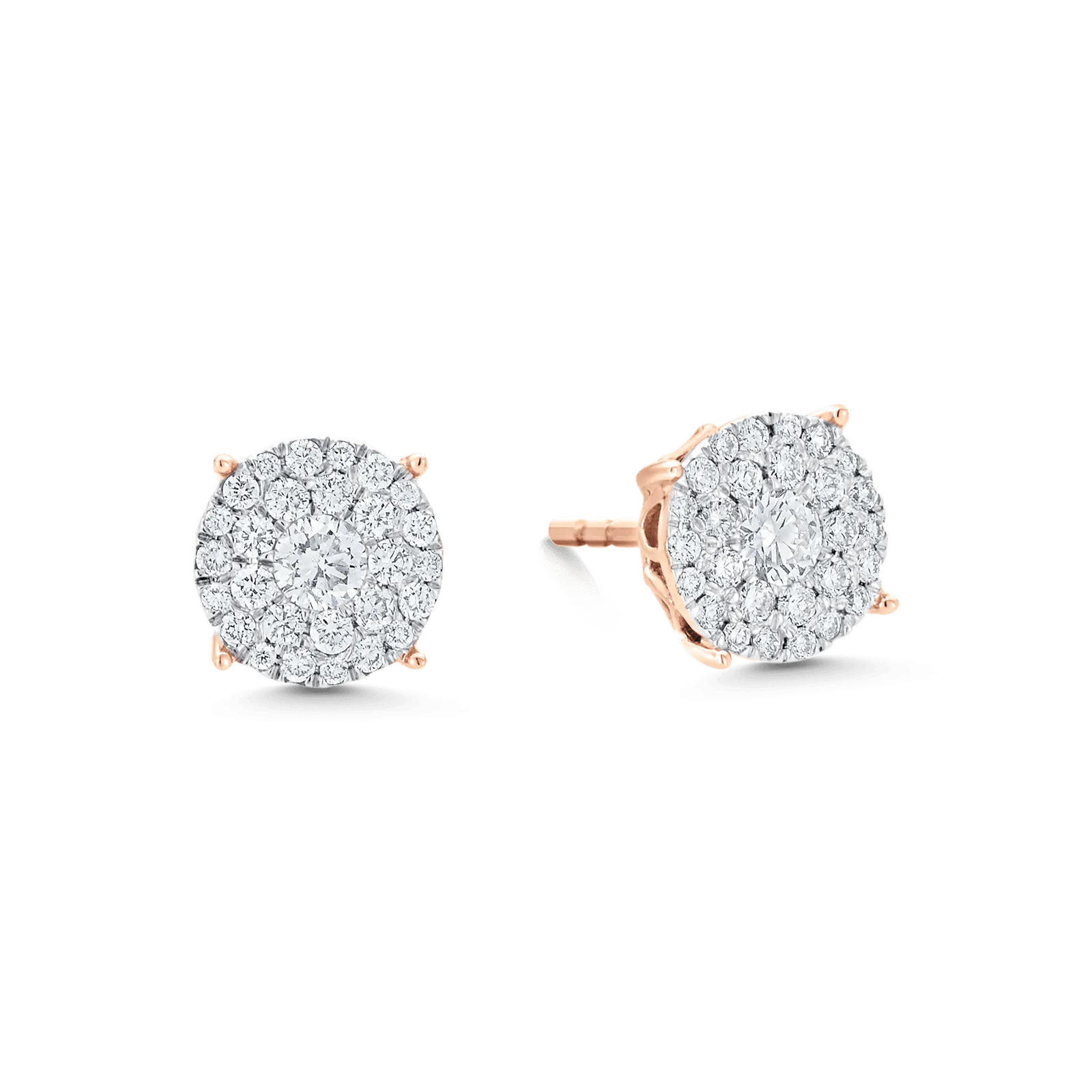 Illusion Diamond Round Cut Stud Earrings