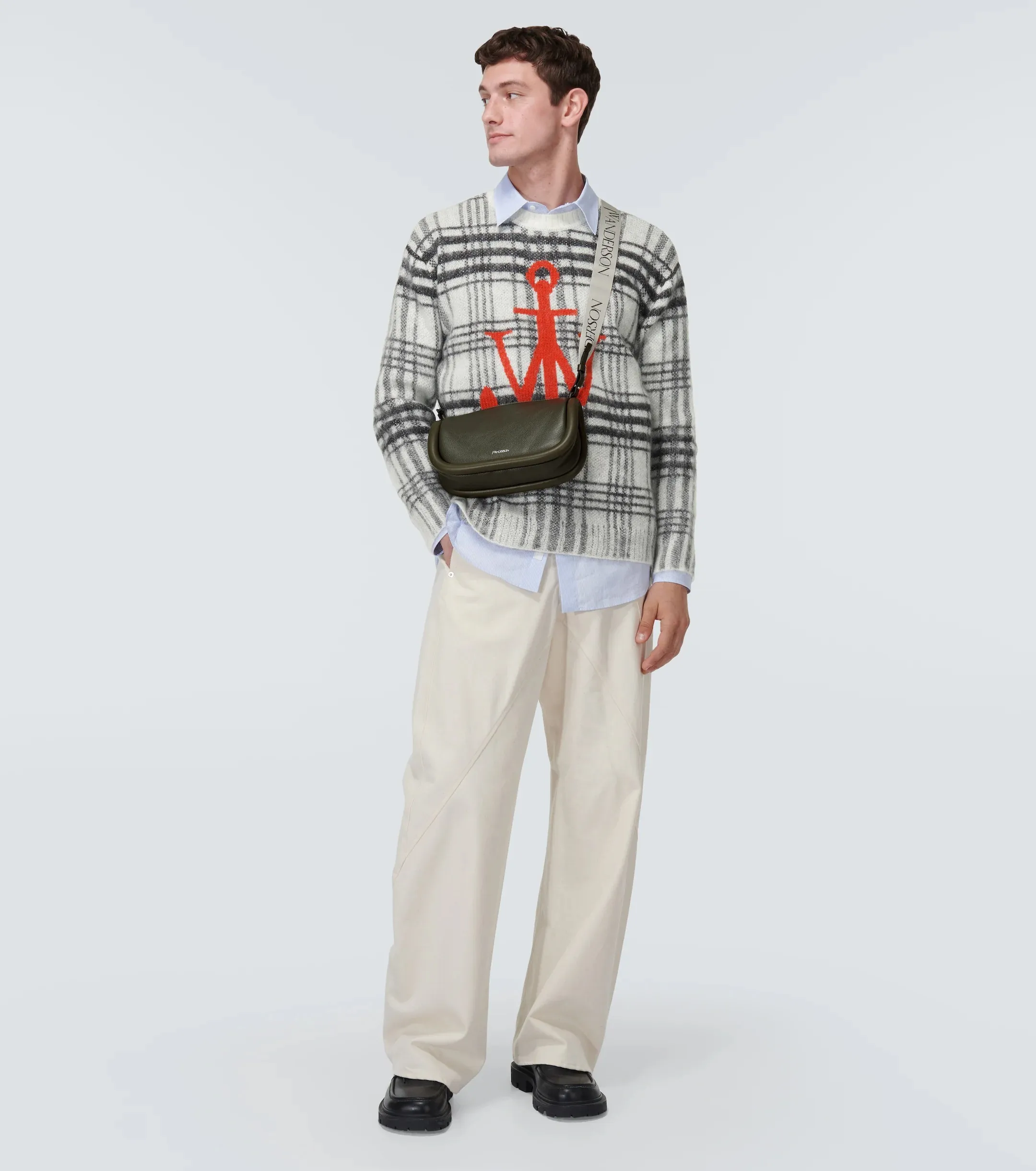 J W ANDERSON  |Other Plaid Patterns Unisex Wool Street Style Long Sleeves