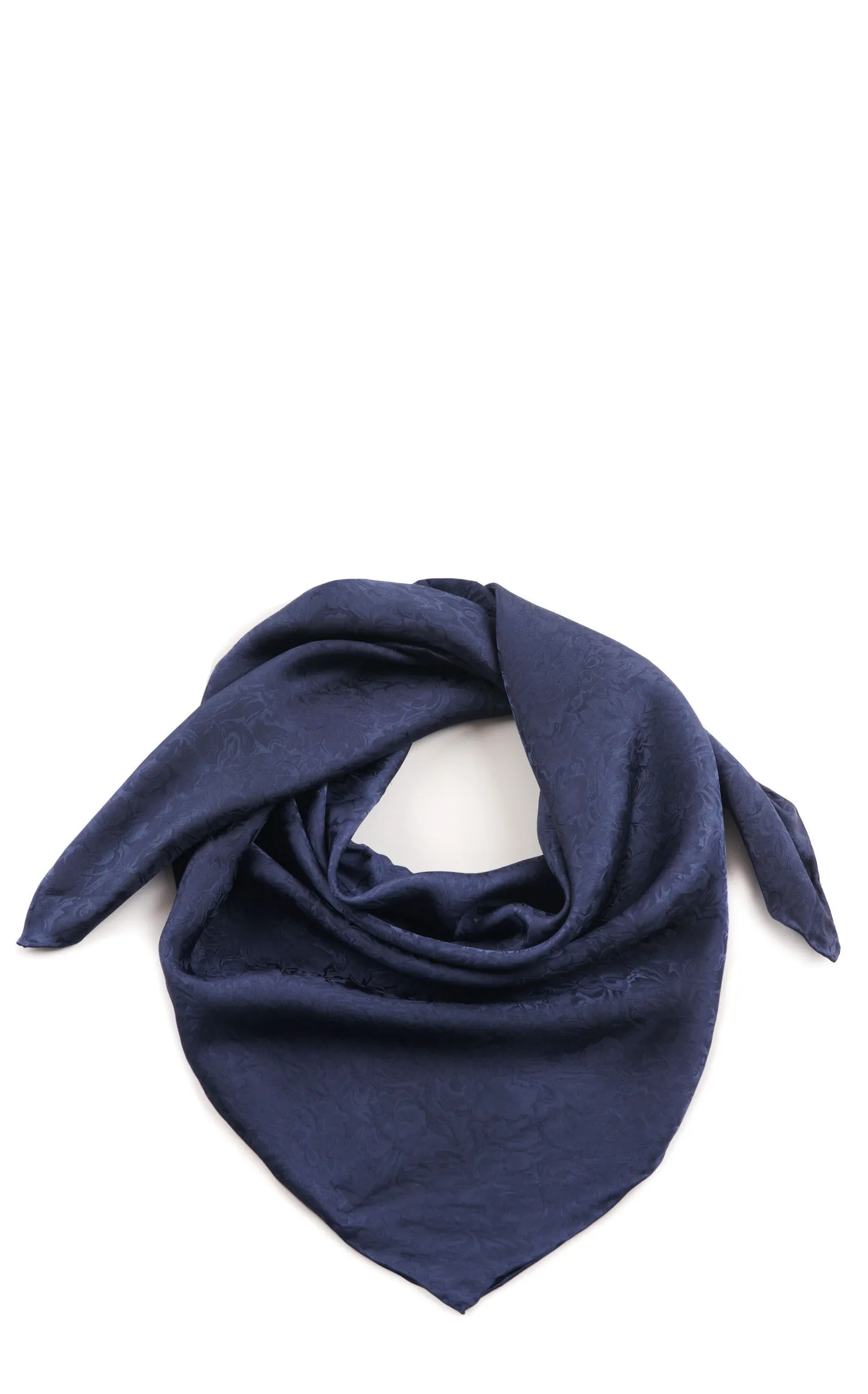 Jacquard Navy Silk Wild Rags Scarf