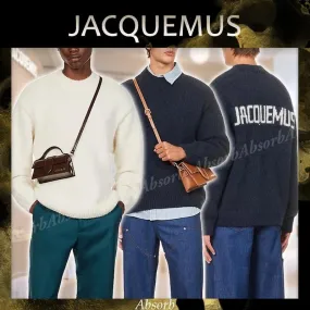 JACQUEMUS  |Crew Neck Wool Street Style Long Sleeves Plain Logo Sweaters