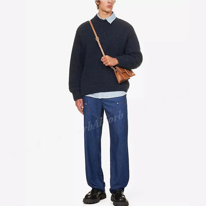 JACQUEMUS  |Crew Neck Wool Street Style Long Sleeves Plain Logo Sweaters