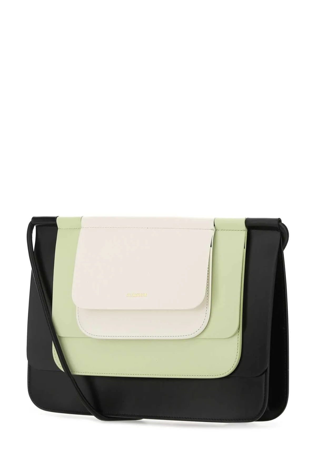 Jil Sander Logo Printed Colour-Block Panelled Shoulder Bag