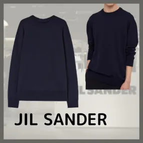 Jil Sander  |Unisex Wool Street Style U-Neck Long Sleeves Plain Designers