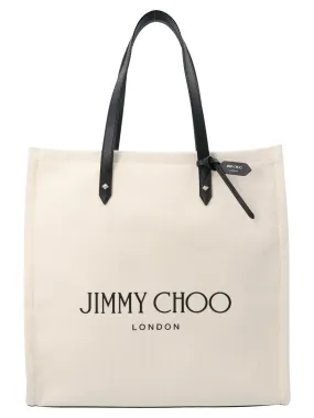 Jimmy Choo Logo Printed Tote Bag