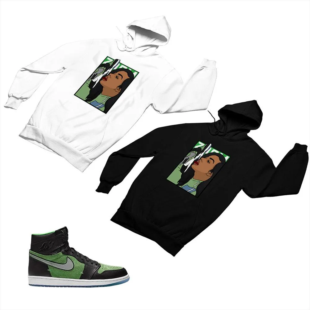 Jordan 1 Black Green Matching Custom Designed Hoodies JD 1-70-20