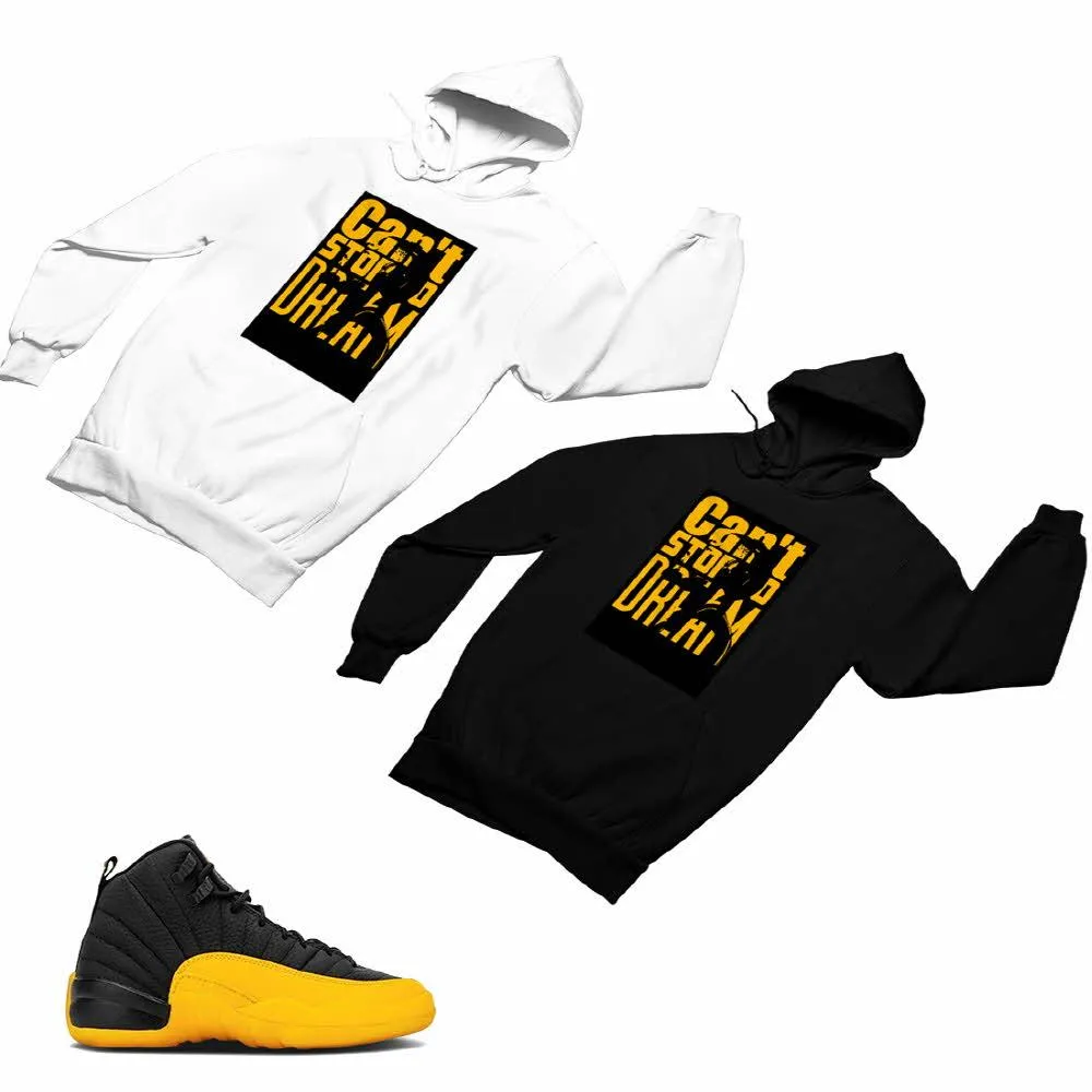 Jordan 12 University Gold Matching Custom Designed Hoodies JD 12-17-1