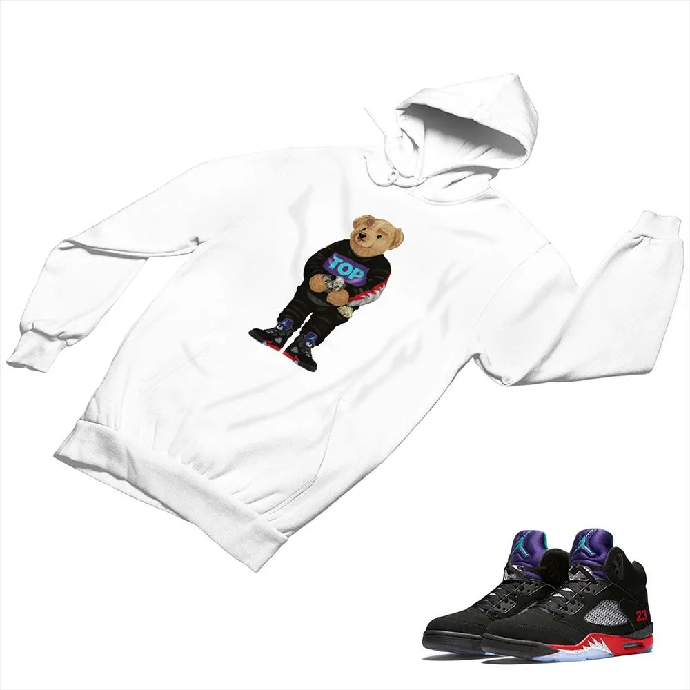 Jordan 5 Top 3 Black Matching Custom Designed Hoodies JD 5-2-7-19