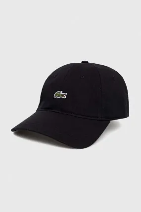 Lacoste cotton baseball cap black color