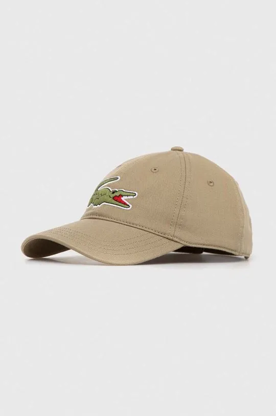 Lacoste cotton baseball cap brown color