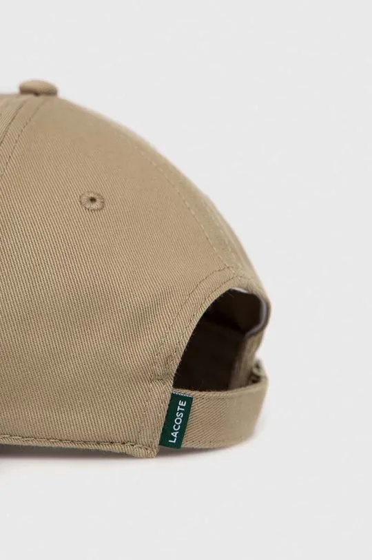 Lacoste cotton baseball cap brown color