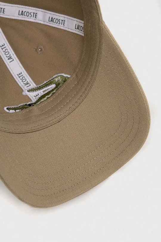 Lacoste cotton baseball cap brown color