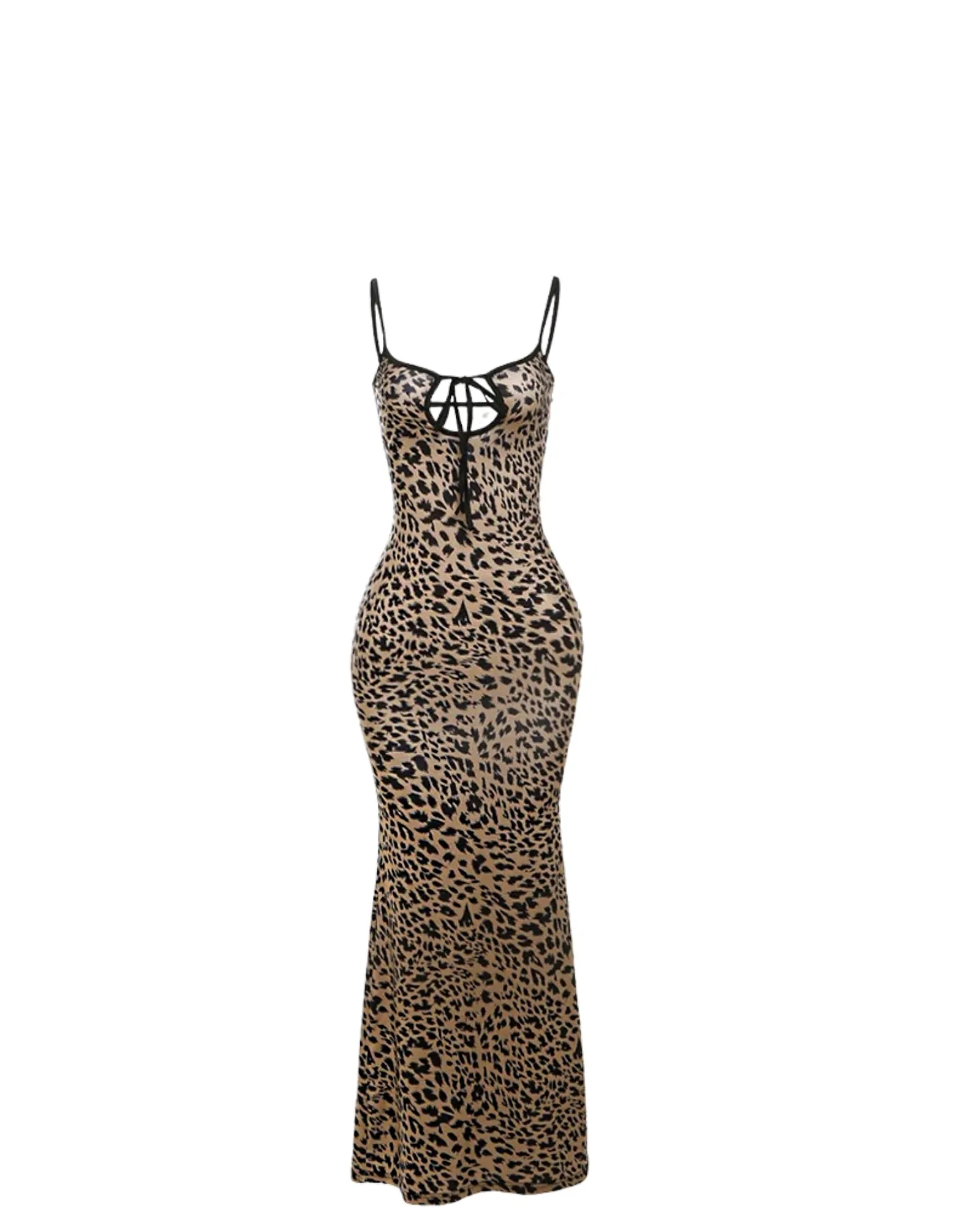 Leopard Tie Front Maxi