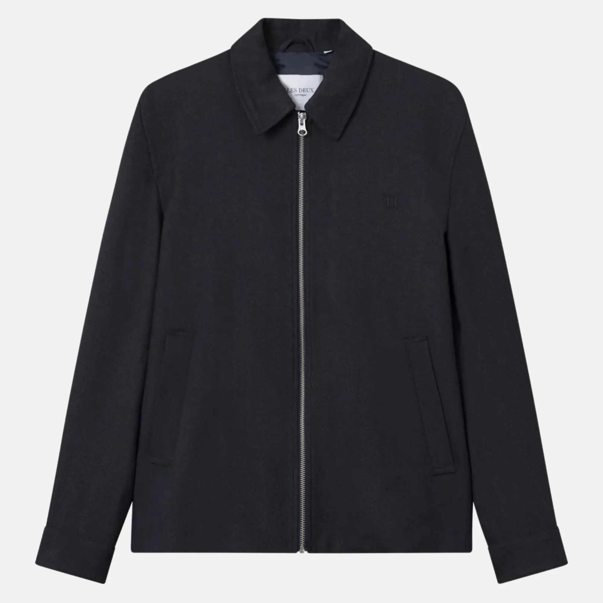 Les Deux Dark Navy Como Coach Herringbone Jacket