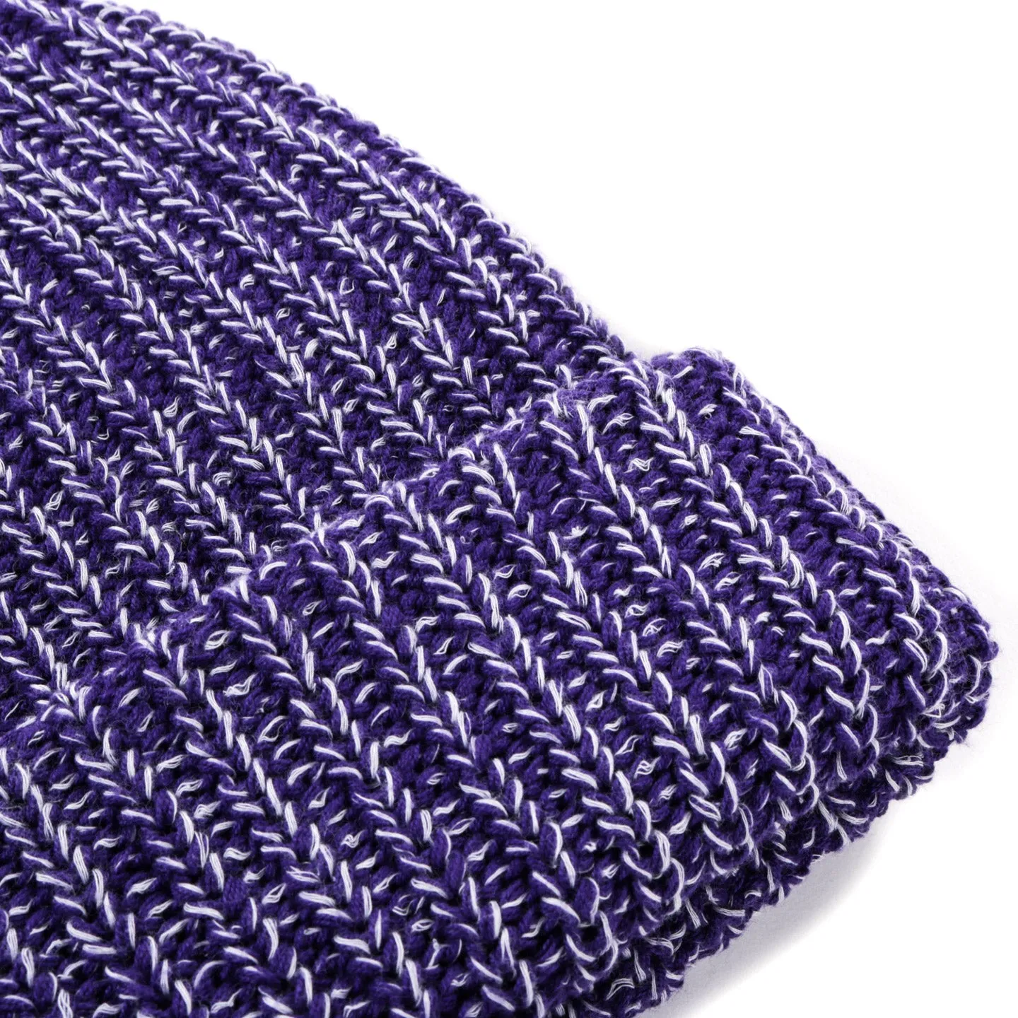 LITE YEAR 2 TONE COTTON BEANIE PURPLE / WHITE