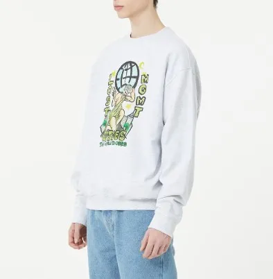 LMC  |Unisex Street Style U-Neck Long Sleeves Plain Cotton Logo