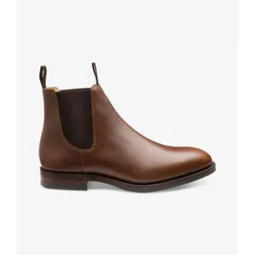 Loake Mens Chatsworth Rubber Sole Boot in Brown Leather