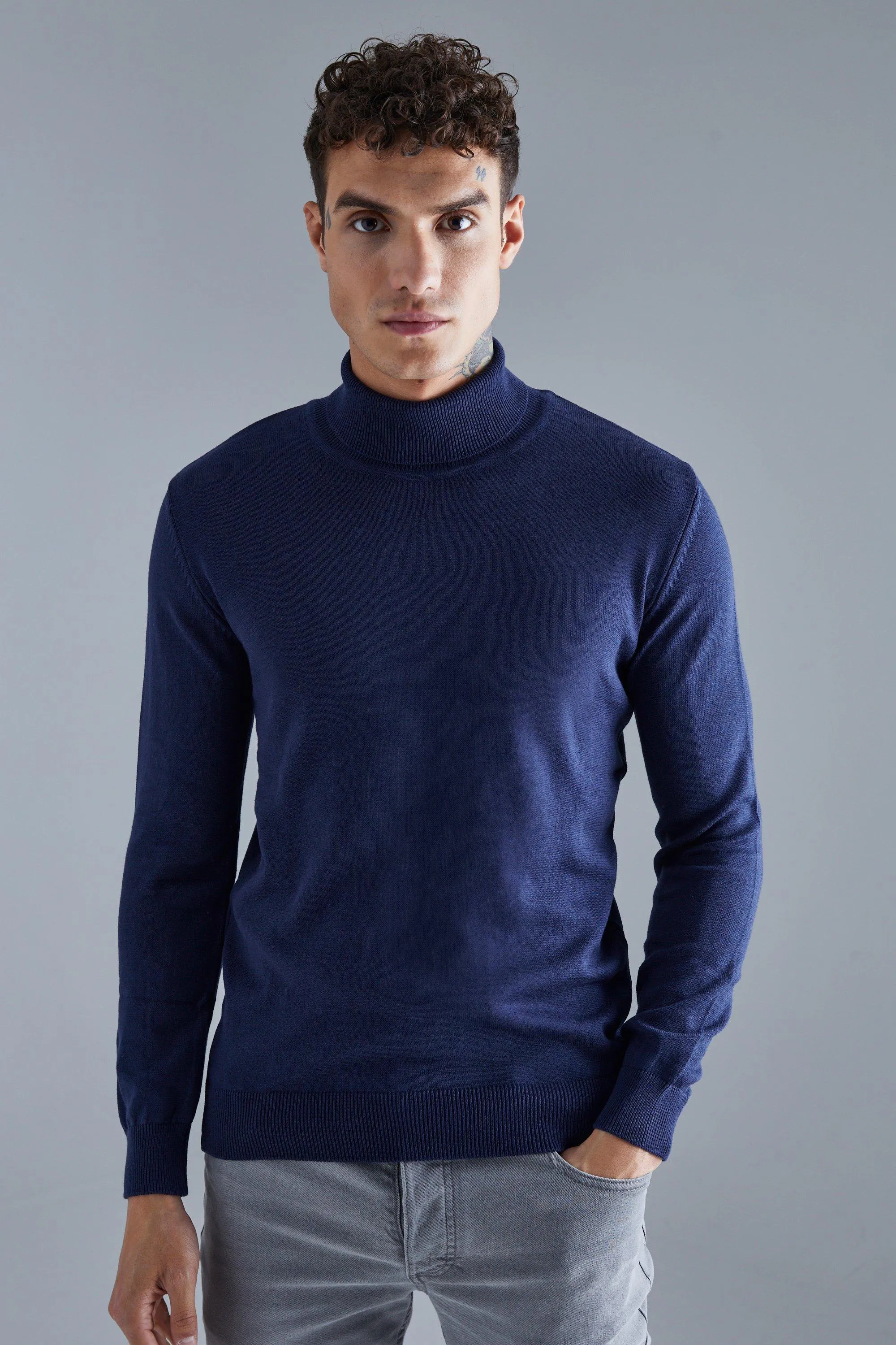 Long Sleeve Turtleneck Knit Sweater