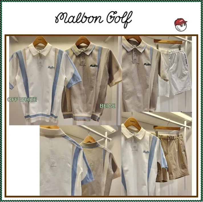 Malbon Golf  |Street Style Plain Short Sleeves Logo Sweaters