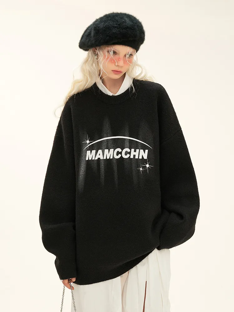 MAMC  |Crew Neck Monogram Unisex Blended Fabrics Long Sleeves