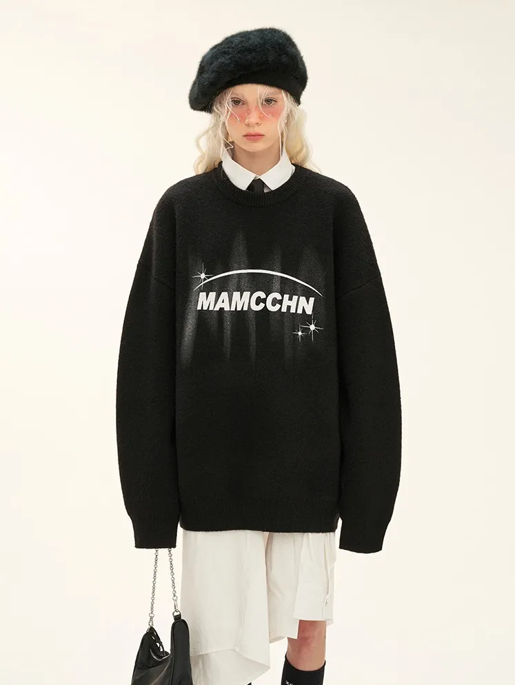 MAMC  |Crew Neck Monogram Unisex Blended Fabrics Long Sleeves