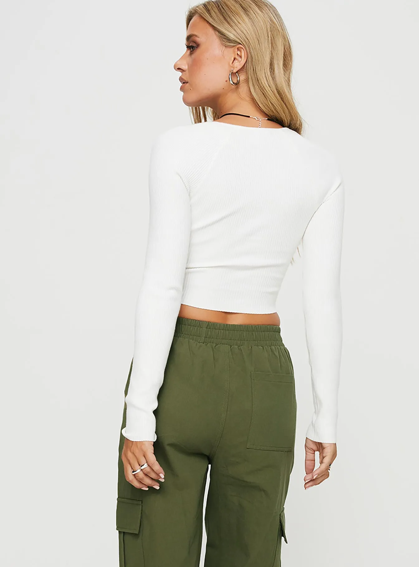 Marable Long Sleeve Top White