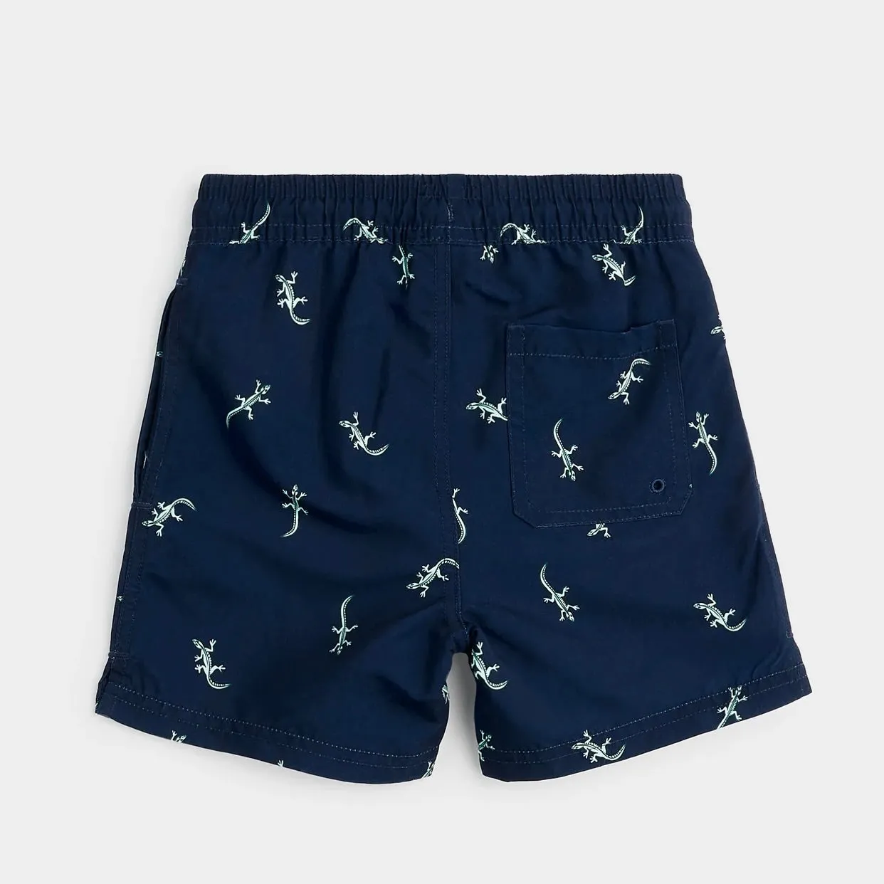 Miles The Label -Gecko On Navy Swim Trunks