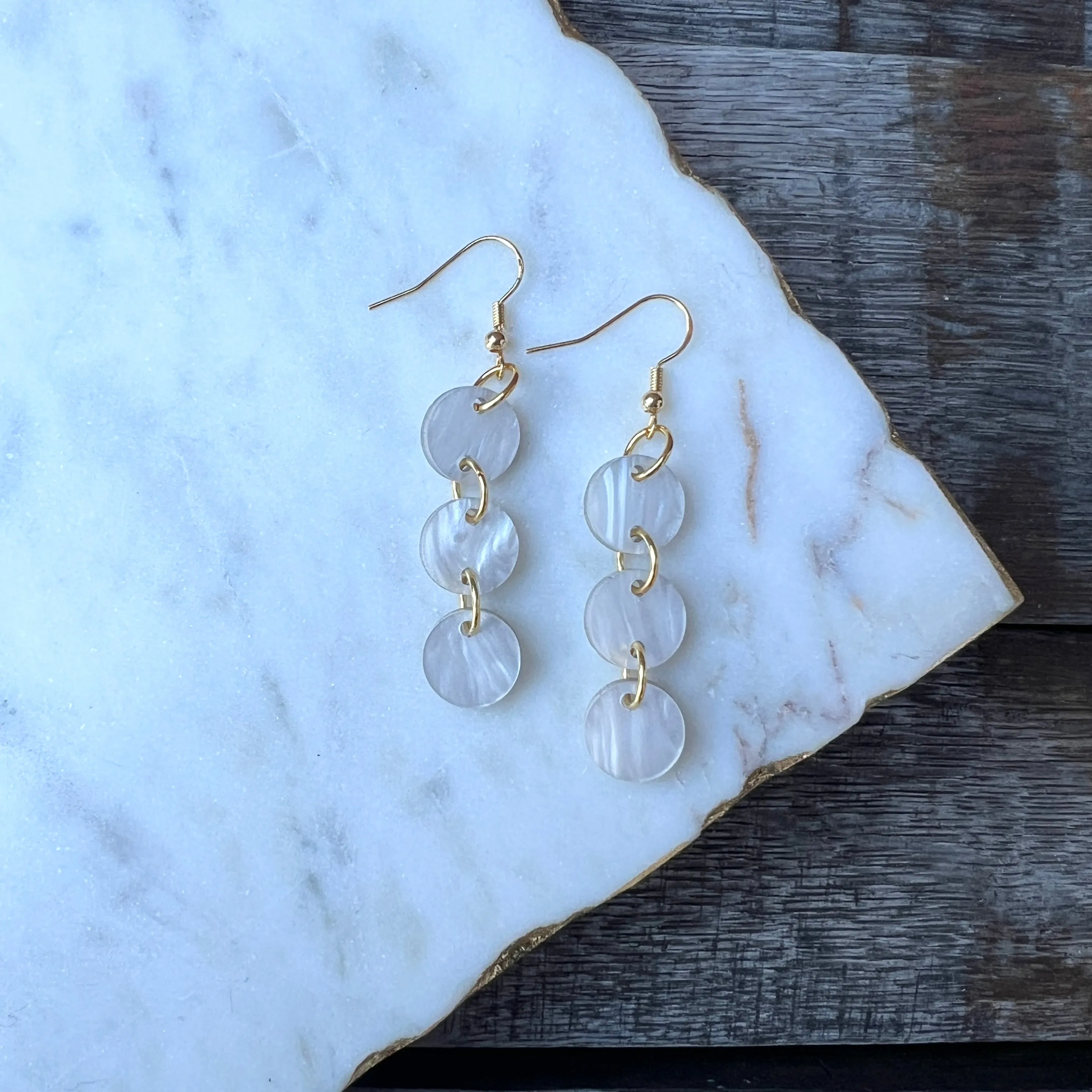 Mini Cascading Drops - Pearl - Acrylic Earrings