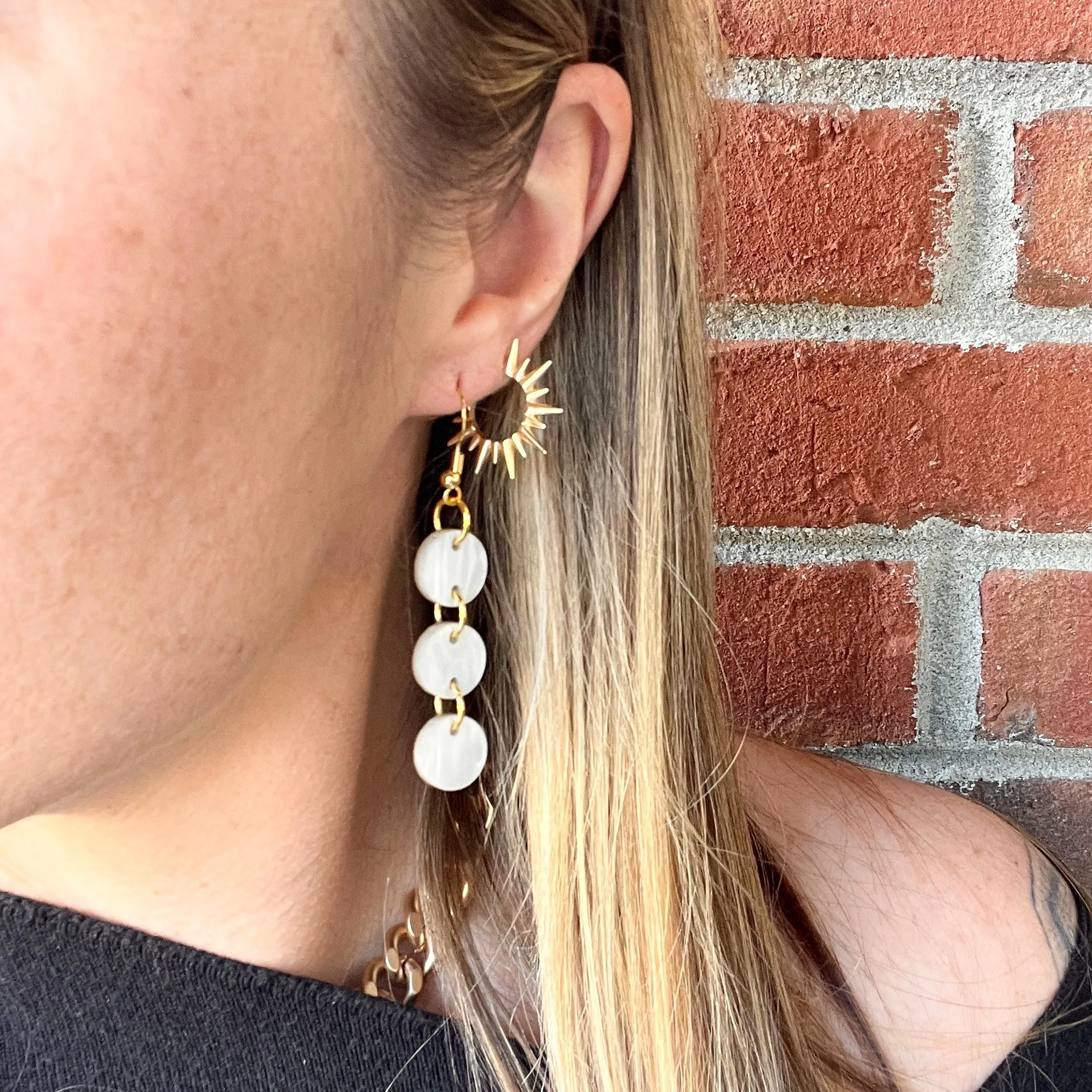 Mini Cascading Drops - Pearl - Acrylic Earrings